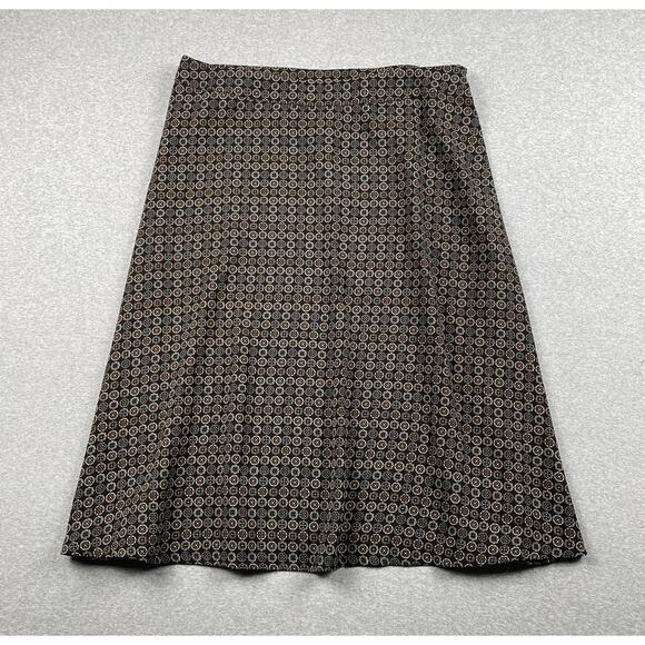 VTG Sag Harbor Skirt 14 Black Brown Mandala Floral Flare Hem FairyGrunge y2k 90s - Picture 12 of 13